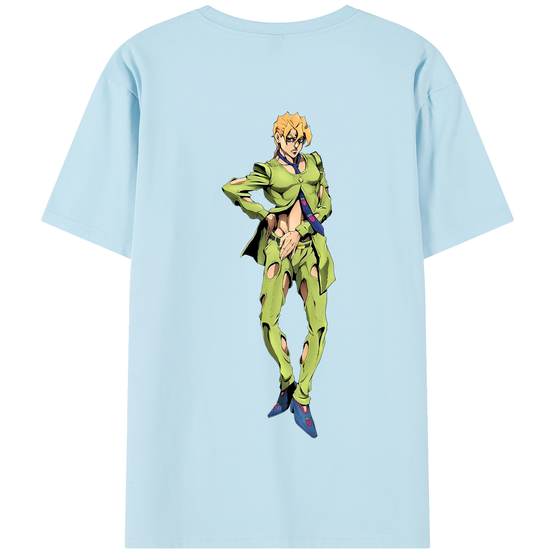 （画像用） ジョジョの奇妙な冒険 パンナコッタ?フー JoJo's Bizarre Adventure Pannacotta Fugo 綿100％半袖Tシャツ（背面プリント）